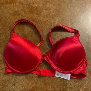 Vassarette Red Satin Underwire Bra Size 36C